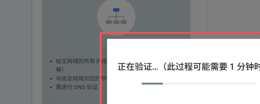 Google 正在验证域名所有权