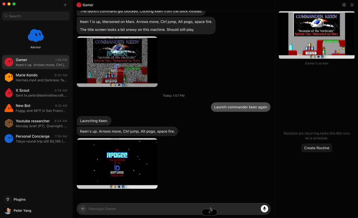 Commander Keen 在 Grok Bot 云电脑里运行
